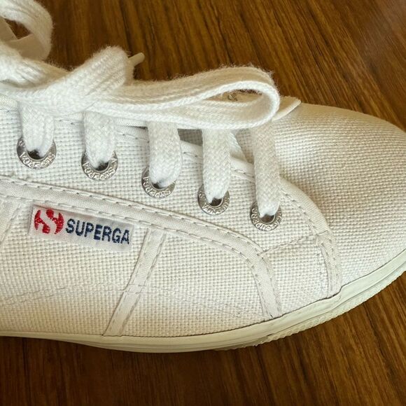 Superga - platform white canvas sneakers Unisex - US W 9 1/2, M 8, EU 41 - Picture 9 of 11